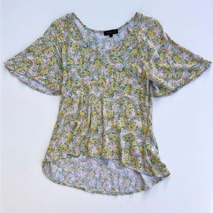 Rachel Zoe Bell Sleeve Floral 1970’s Style Top